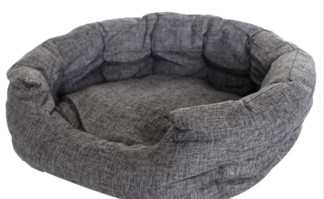 Pet Bed Comfortable Octagonal Cuddler Dog Bed 42x35x13cm Small for Dogs & Cats (Grey)