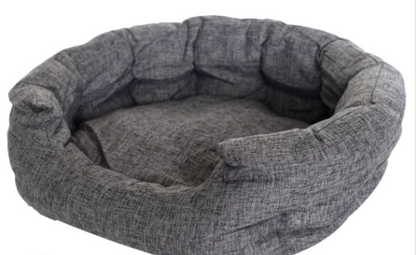 Pet Bed Comfortable Octagonal Cuddler Dog Bed 42x35x13cm Small for Dogs & Cats (Grey)